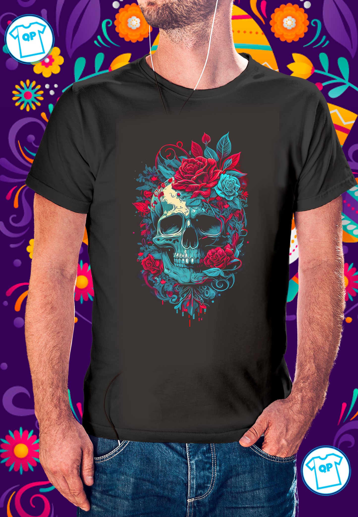 Calavera Love Roses - Dia de Muertos 2024
